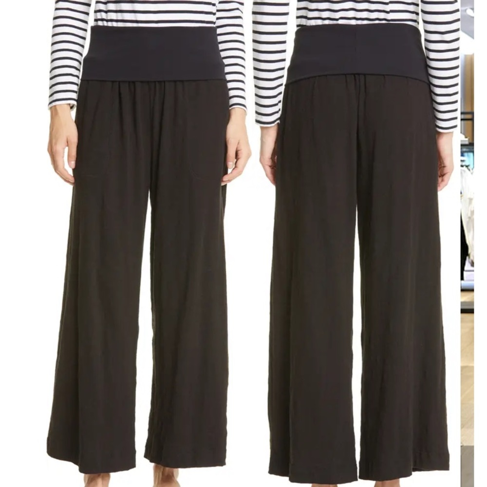 ATM ANTHONY THOMAS MELILLO Foldover Waist Wide Leg Slub Jersey Pants